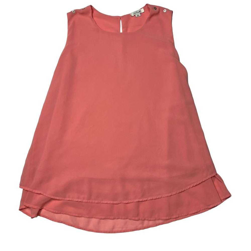 Simply Noelle Women's Tank Blouse Tiered Pink/ Salmon Color Size 2X